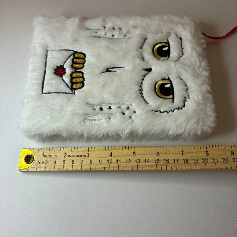 Harry Potter Hedwig Snowy Owl Faux Fur Journal Notebook Diary NEW Ribbon Whimsy